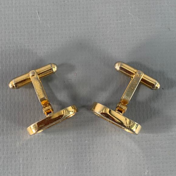 CHRISTIAN DIOR Vintage Gold Silver Logo Metal Cuff Link Tie Clip Set - Picture 5 of 6